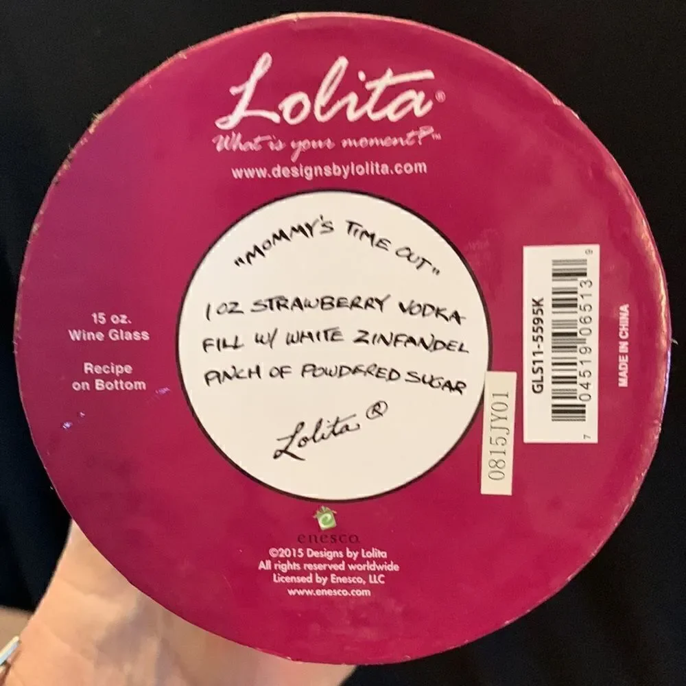 Lolita Hand Painted Wine Glass Mommy’s Time Out